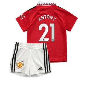 Manchester United Antony #21 babykläder Hemmatröja barn 2022-23 Korta ärmar (+ Korta byxor)